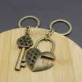 Zinc Alloy Lock And Key Keychain Couple Gift Key Ring view 2