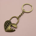 Zinc Alloy Lock And Key Keychain Couple Gift Key Ring view 4