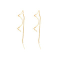 Minimalist Copper Twisted Geometric Line Earrings Solid Color Korean Chic Ear Threader view 5
