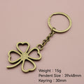 Zinc Alloy Four Leaf Clover Keychain Bag Charm Gift view 2