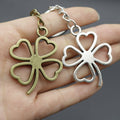 Zinc Alloy Four Leaf Clover Keychain Bag Charm Gift view 4
