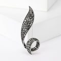 Gunmetal Alloy Rhinestone Brooch For Elegant Women's Clothing Accessories view 6