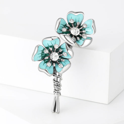 Alloy Enamel Flower Brooch Pin For Elegant Fashion Apparel Accessories