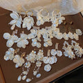 French Elegant Shell Square Zircon Pearl Tassel Drop Earrings With Silver Needle view 1