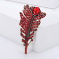 Alloy Rhinestone Feather Brooch Pin For Suit And Coat Accessories view 4