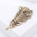 Alloy Rhinestone Feather Brooch Pin For Suit And Coat Accessories view 3
