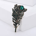 Alloy Rhinestone Feather Brooch Pin For Suit And Coat Accessories view 2