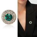 Alloy Emerald Color Crystal Brooch Pin For Sweater And Clothing Accessories view 2