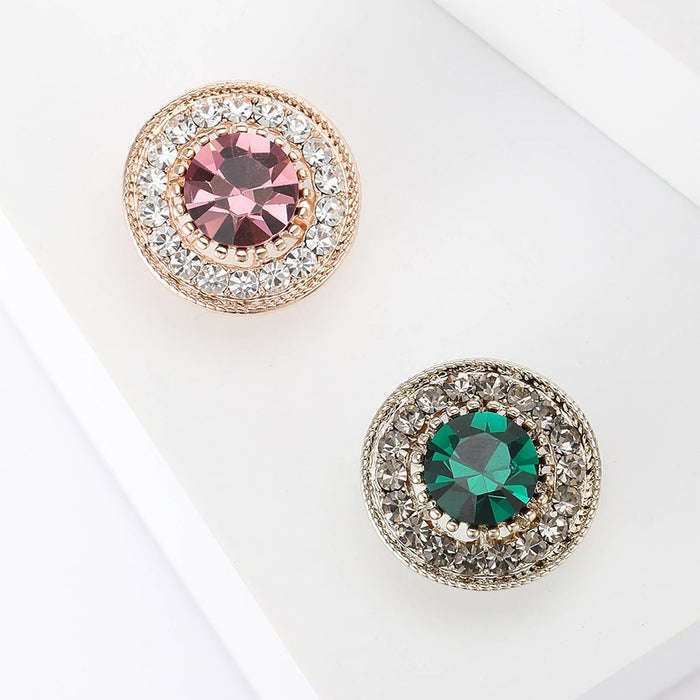 Alloy Emerald Color Crystal Brooch Pin For Sweater And Clothing Accessories