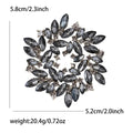 Alloy Rhinestone Plant Wreath Brooch For Elegant Dress Accessories view 4