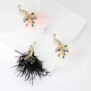 Alloy Rhinestone Peacock Brooch Pin For Coats Suits And Lapels