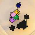 Colorful Puzzle Piece Asymmetric Acrylic Drop Earrings For Women Cute Cartoon Statement Earrings view 4