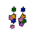 Colorful Puzzle Piece Asymmetric Acrylic Drop Earrings For Women Cute Cartoon Statement Earrings view 5
