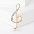 Alloy Rhinestone Music Note Lapel Pin For Suit Decoration Brooch view 2