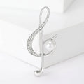 Alloy Rhinestone Music Note Lapel Pin For Suit Decoration Brooch view 4