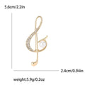 Alloy Rhinestone Music Note Lapel Pin For Suit Decoration Brooch view 5