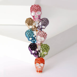 Alloy Enamel Colorful Skull Brooch For Halloween Costume Decoration