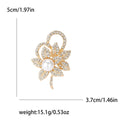 Alloy Sunflower Rhinestone Pearl Brooch Pin For Suits And Shawls view 5