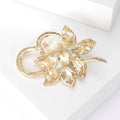 Alloy Sunflower Rhinestone Pearl Brooch Pin For Suits And Shawls view 3