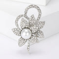 Alloy Sunflower Rhinestone Pearl Brooch Pin For Suits And Shawls view 4