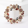 Alloy Rhinestone Wreath Brooch Pin For Blazer And Clothing Fastening view 4