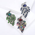 Vintage Alloy Enamel Rhinestone Peacock Brooch Pin For Suits And Coats view 1