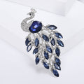Vintage Alloy Enamel Rhinestone Peacock Brooch Pin For Suits And Coats view 6