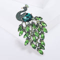 Vintage Alloy Enamel Rhinestone Peacock Brooch Pin For Suits And Coats view 3
