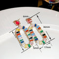 Korean Style Colorful Zircon Flower Oval Stud Earrings, Creative Forest Fashion Ear Jewelry view 5