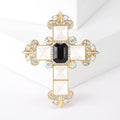 Alloy Rhinestone Cross Brooch Pin For Baroque Coat And Sweater Decoration view 2