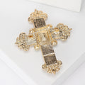 Alloy Rhinestone Cross Brooch Pin For Baroque Coat And Sweater Decoration view 3