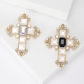 Alloy Rhinestone Cross Brooch Pin For Baroque Coat And Sweater Decoration view 1