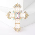 Alloy Rhinestone Cross Brooch Pin For Baroque Coat And Sweater Decoration view 4