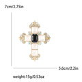 Alloy Rhinestone Cross Brooch Pin For Baroque Coat And Sweater Decoration view 5