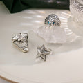 Hip Hop Five Point Star Ring With Vintage Eagle And Skull, Punk Gothic Dark Style Women's Jewelry view 1