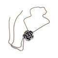 Light Luxury Camellia Zircon Enamel Adjustable Long Tassel Sweater Necklace view 5