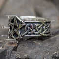 Vintage Blackened Five Point Star Ring European American Street Style Men's Fashion Jewelry view 5