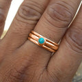 European Round Faux Opal Multi Band Ring, Vintage Ethnic Style Women's Fashion Jewelry view 6