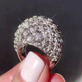 Light Luxury Daisy Design Ring For Women, Hollow Floral Heavy Work Statement Finger Jewelry view 2