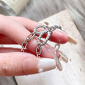 European Metal Chain Earrings Irregular C Shape Stud Earrings For Women Autumn Winter Jewelry view 4
