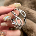 European Metal Chain Earrings Irregular C Shape Stud Earrings For Women Autumn Winter Jewelry view 1