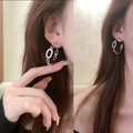 European Metal Chain Earrings Irregular C Shape Stud Earrings For Women Autumn Winter Jewelry view 3