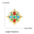 Gold Plated Alloy Glass Eight-Point Star Brooch For Formal Apparel view 5