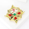 Gold Plated Alloy Glass Eight-Point Star Brooch For Formal Apparel view 3
