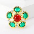 Alloy Glass Palace Style Brooch Pin For Elegant Women's Apparel view 4