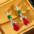 Long Teardrop Dangle Earrings With Sparkling Zircon Geometric Winter Fashion Jewelry view 3