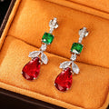Long Teardrop Dangle Earrings With Sparkling Zircon Geometric Winter Fashion Jewelry view 4