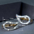 Light Luxury Full Rhinestone Leaf Shape Stud Earrings, Fashion Trendy Niche Ear Cuff Jewelry view 5
