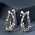 Light Luxury Full Rhinestone Leaf Shape Stud Earrings, Fashion Trendy Niche Ear Cuff Jewelry view 3