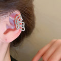 Light Luxury Butterfly Ear Cuff, No Piercing Sparkling Cartilage Clip Earrings For Women view 3